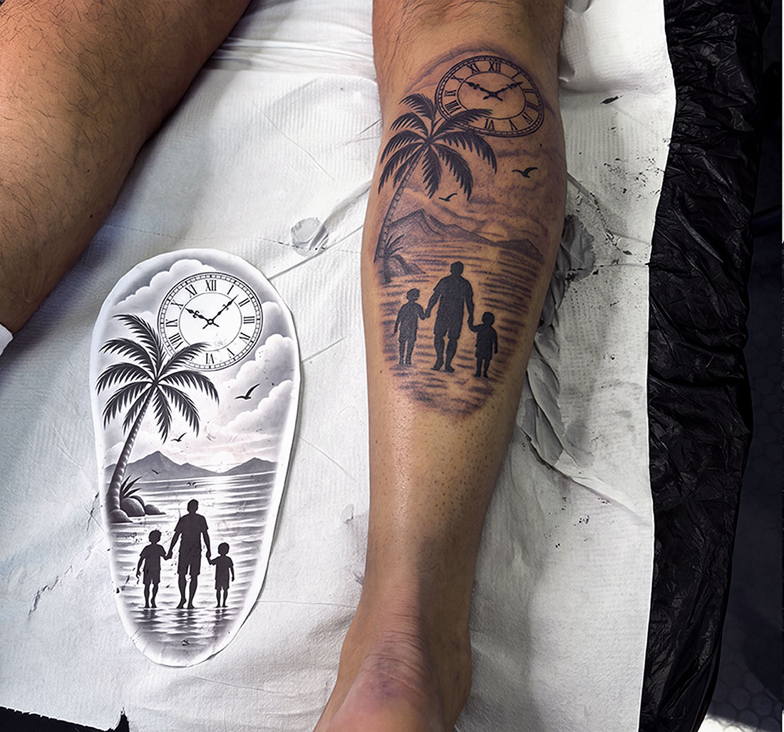 Calf tattoo by Inklab