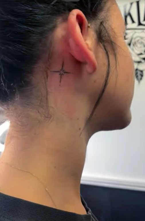 Neck Ear tattoo by Inklab