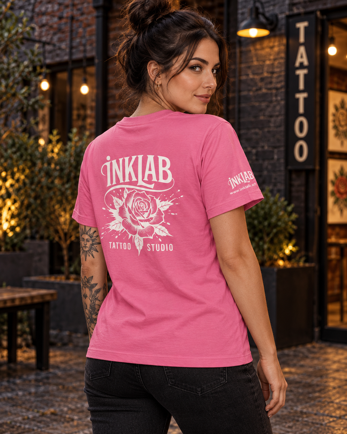 Pink Inklab Tattoo Studio T-shirt